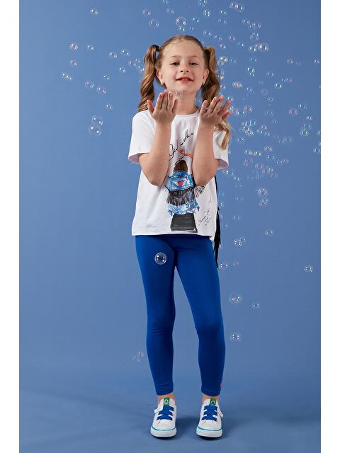 Lela Pamuklu Baskılı Püskül Detaylı Bisiklet Yaka T Shirt 6211020 - S000001488-20063