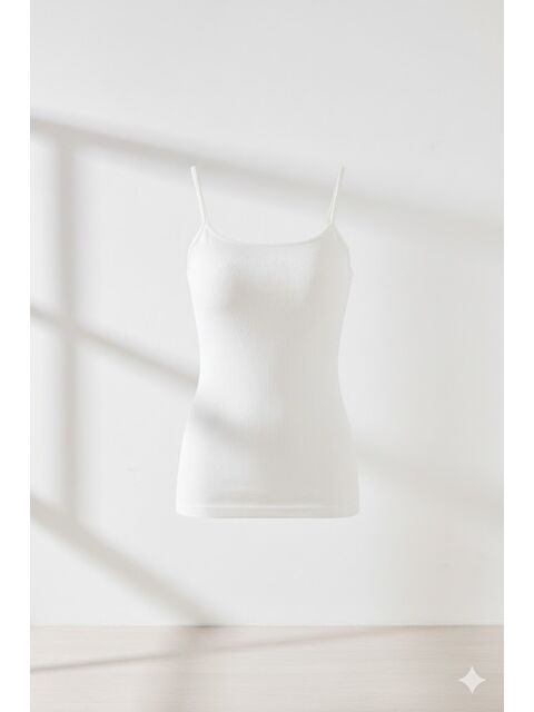 C&City C11401 Kadın Modal Pamuk Korse Atlet Beyaz - S000222309-20063