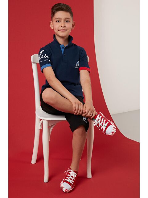 Lela Baskılı Elastik Bel Bantlı Polo Yaka % 100 Pamuk 2'li Alt-Üst Takım 59213423 - S000000980-21164