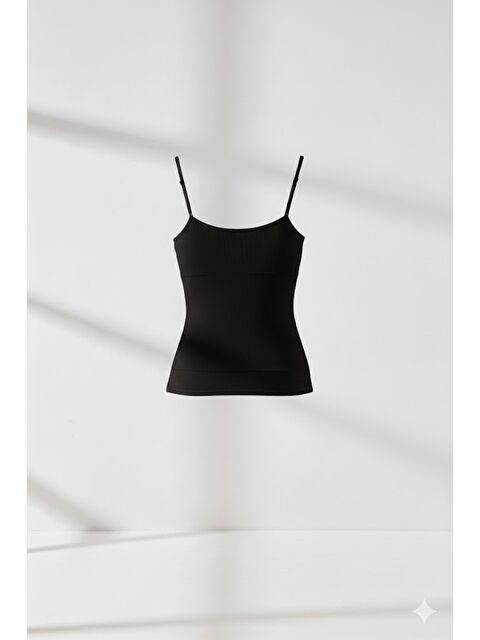 C&City C11401 Kadın Modal Pamuk Korse Atlet Siyah - S000222309-19351