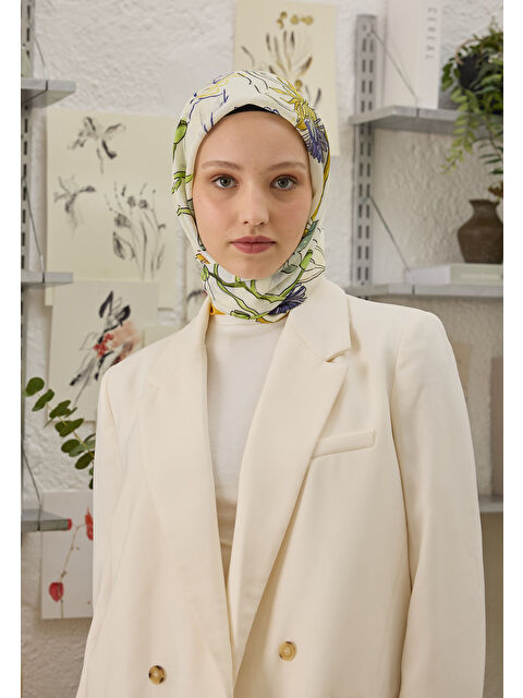Fresh Scarfs Belle Desen Pamuk İpek Eşarp Pembe