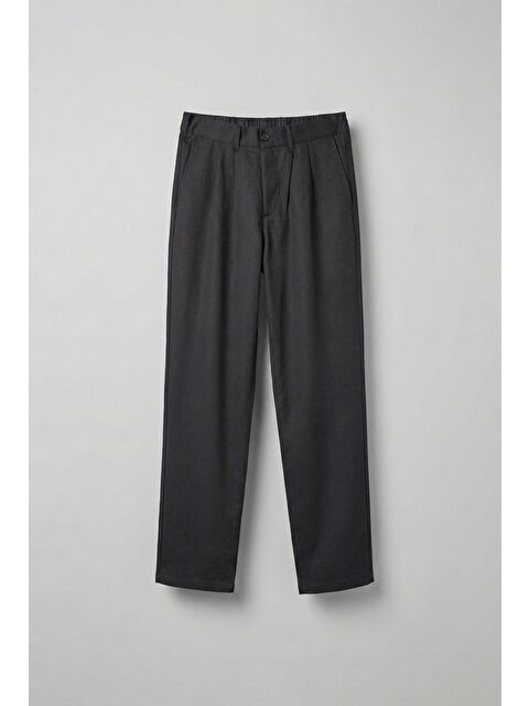 Abluka Online Erkek Beli Lastikli Desenli Baggy Pantolon Siyah - S000487356-19351