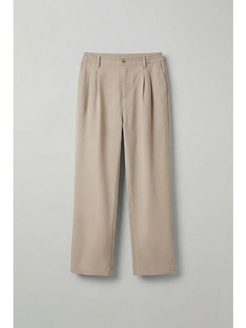 Abluka Online Erkek Baggy Fit Beli Lastikli Pantolon Bej - S000378093-19928