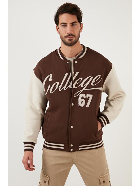 Buratti Regular Fit İçi Yumuşak Tüylü Kolej Yaka Bomber Erkek Mont 628X8928 - S000006317-19413