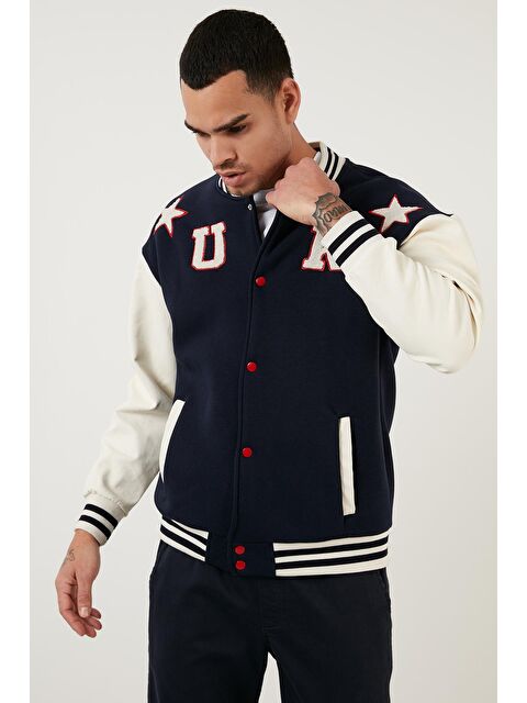 Buratti Oversize Kolej Yaka Cepli Bomber Ceket 628MNH178 - S000006318-21164