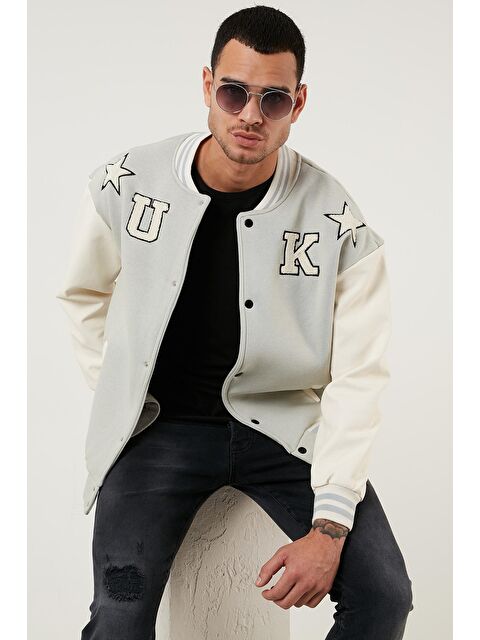 Buratti Oversize Kolej Yaka Cepli Bomber Ceket 628MNH178 - S000006318-20600