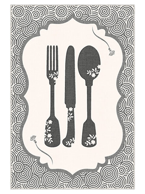 Homefesto Dekoratif Özel Tasarım Yıkanabilir İnce Kaymaz Tabanlı Modern Halı KECE FR42 - S000354297-20600