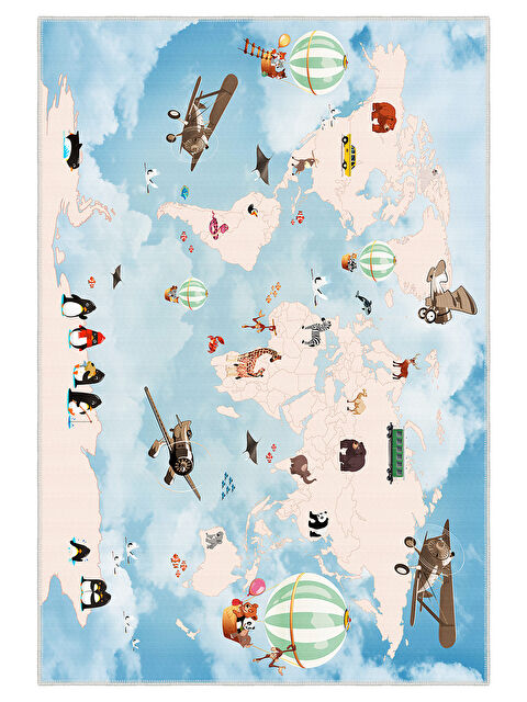 Homefesto Dekoratif Özel Tasarım Yıkanabilir İnce Kaymaz Tabanlı Modern Halı KECE FR44 - S000354226-17234