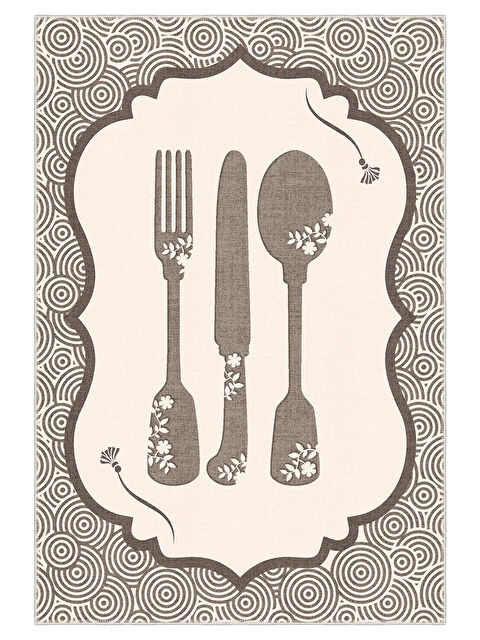 Homefesto Dekoratif Özel Tasarım Yıkanabilir İnce Kaymaz Tabanlı Modern Halı KECE FR42 - S000354019-19966