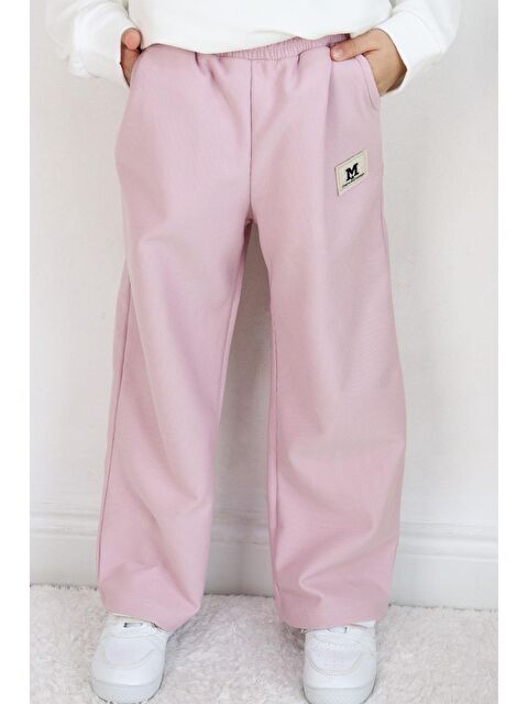 Breeze Kız Çocuk Eşofman Altı Beli Lastikli Cepli Armalı Açık Lila (6-12 Yaş) - S000355999-23370