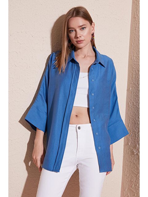 Lela Truvakar Kol Oversize Kadın Gömlek 514344013 - S000040933-17234