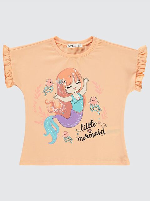 Civil Girls Denizkızı Baskılı 2-5 Yaş Tişört - Turuncu 2-3 Yaş - S000199711-17605