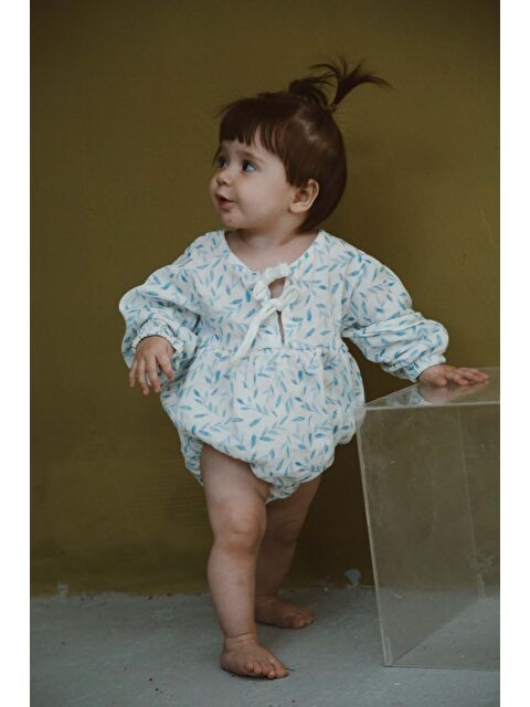 Oh La La Koala For Little Ones Mavi Çiçek Baskılı Bebek Uzun Kollu Tulum - S000425840-17234
