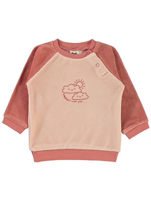 Civil Baby Bulut Baskılı 6-18 Ay Sweatshirt - Pudra 12-18 Ay - S000296724-7152