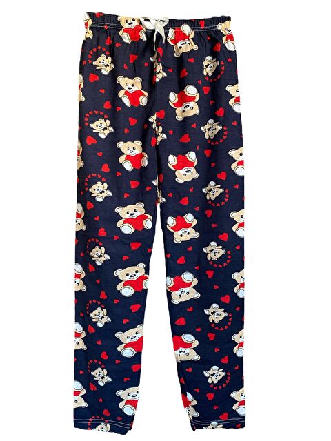Formo Kadın Lacivert Ayıcık Desenli Pamuklu Lastikli Rahat Pijama Altı - S000237858-21164