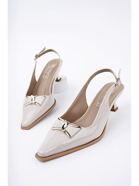 Muggo FOREST Arkası Açık Toka Detaylı Günlük Klasik Topuklu Kadın Stiletto Ayakkabı - S000350241-26407