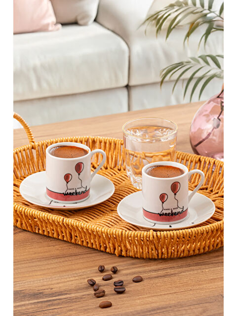 Porsima 03 Porselen 12 Parça 6 Kişilik Türk Kahve Fincan Takımı 90ml - S000373205-37241