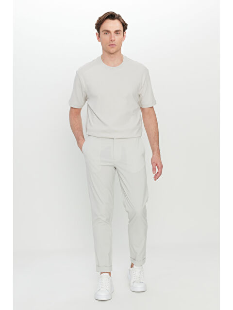 Altınyıldız Classics Erkek Taş Slim Fit Dar Kesim Beli Lastikli Yan Cep Esnek Casual Pantolon