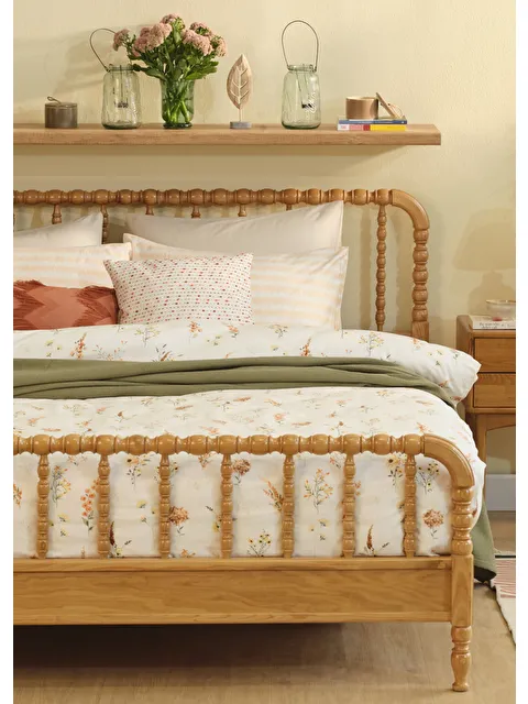 Bella Maison %100 Pamuk Saten Leora Tek Kişilik Nevresim Seti Somon - S000075659-24085