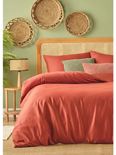 Bella Maison %100 Pamuk Saten Supreme Basic Çift Kişilik Nevresim Seti Kiremit - S000201188-18657