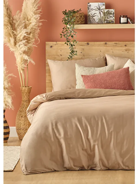 Bella Maison %100 Pamuk Saten Supreme Basic Tek Kişilik Nevresim Seti Vizon - S000201237-26429