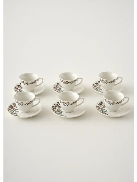 Bella Maison Vintage Porselen 6'lı Kahve Fincanı Takımı Mavi - S000147857-17234