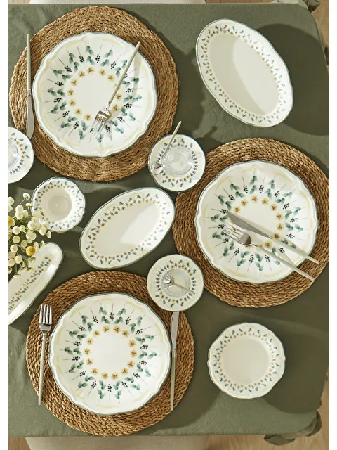 Bella Maison Adelina Stoneware 26 Parça 6 Kişilik Kahvaltı Takımı Yeşil - S000028702-18194