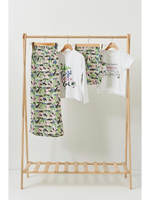 For You Kids 4'Lü Tshirt Pantolon Şort Yeşil Takım - S000022037-18194