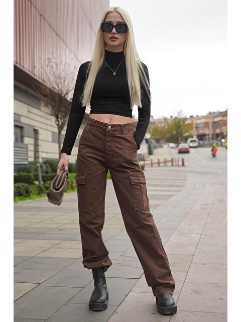 Madmext Kahverengi Cep Detaylı Kargo Pantolon Mg1602 - S000030958-19413