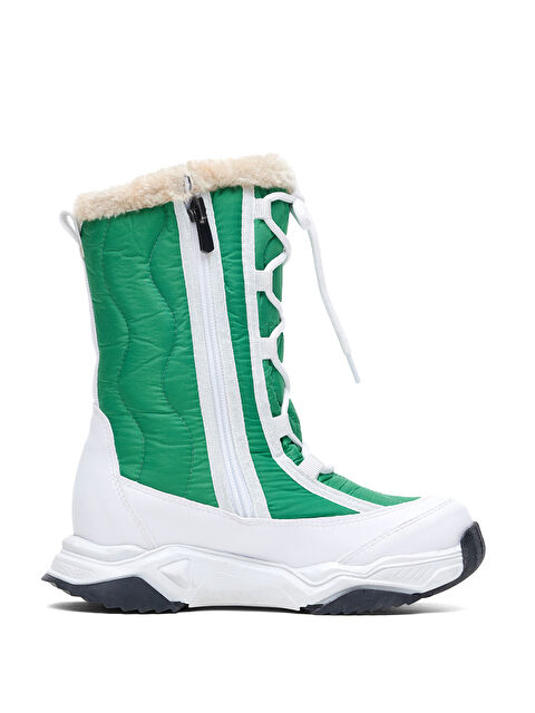 TONNY BLACK Çocuk Unisex Beyaz Yeşil Rahat Kalıp Spor Taban Bağcık Detaylı Kar Botu - S000125222-37251