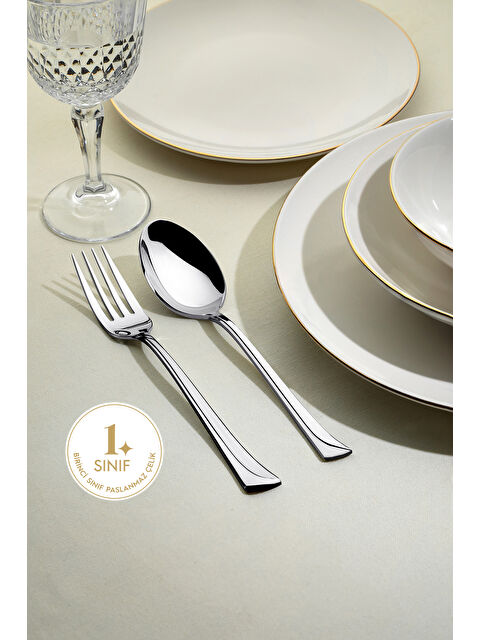 Nehir Maksi Sade 12 Kişilik 72 Parça Kutulu Çatal Kaşık Bıçak Takımı - S000496117-18105