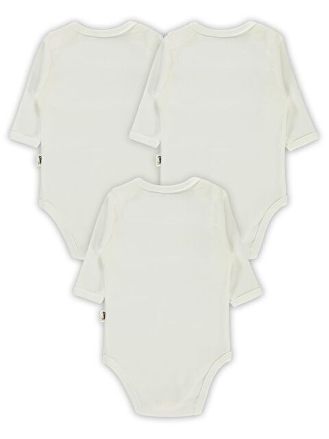 Civil Baby Düz Uzun Kol 3 lü Çıtçıtlı Badi - S000337059-20063