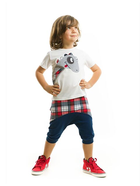 Denokids Dino Ekose Baggy Şort Takım - S000009459-23173