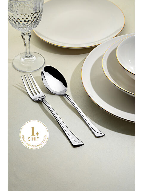 Nehir Maksi Sade 12 Kişilik 60 Parça Kutulu Çatal Kaşık Takımı - S000496160-18105