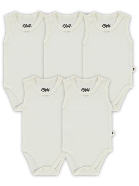 Civil Baby 5 li Düz Basic Sıfır Kol1-3 Yaş Çıtçıtlı Badi - S000336204-20063