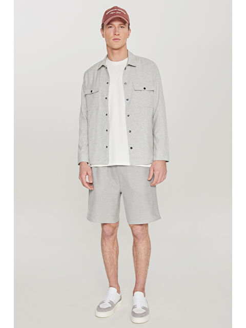 AC&Co / Altınyıldız Classics Erkek Siyah Pamuklu Standart Fit Normal Kesim Beli Bağlamalı Yan Cepli Örme Şort