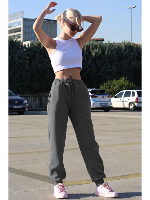 Madmext Kadın Füme Beli Lastikli Şardonlu Eşofman Altı Mg1568 - S000030632-33408