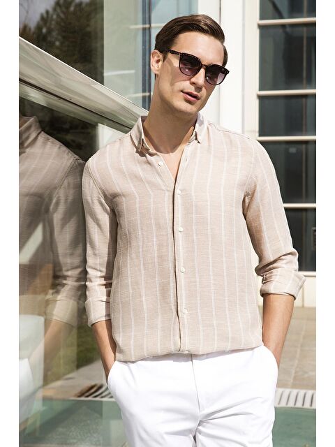 Buratti Pamuklu Çizgili Regular Fit Düğmeli Yaka Gömlek CF21S112480 - S000000738-37456