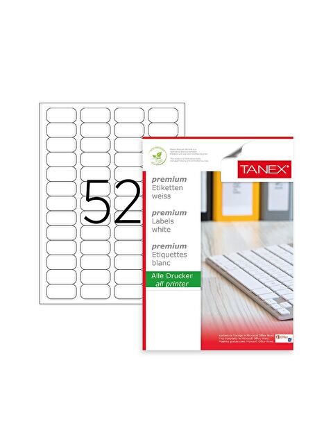 Tanex TW-2052 46.4x21.2 mm Laser Etiket 100 Ad. - S000080176-20063