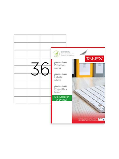 Tanex TW-2035 52.5x33 mm Laser Etiket 100 Ad. - S000080755-20063