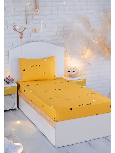 UPSTYLE Pes Lastikli Çarşaf Seti Tek Kişilik Dide Sarı - S000362668-20072