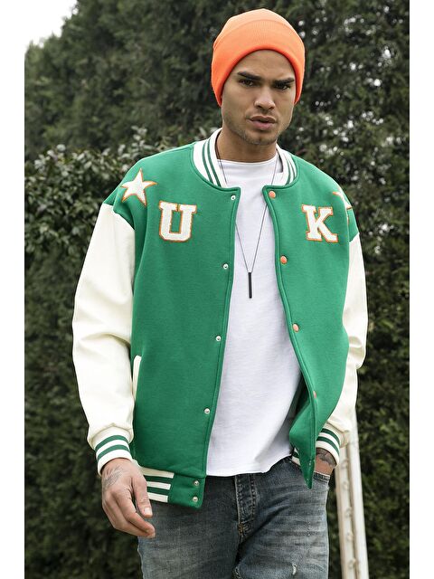 Buratti Oversize Kolej Yaka Cepli Bomber Ceket 628MNH178 - S000006318-18194