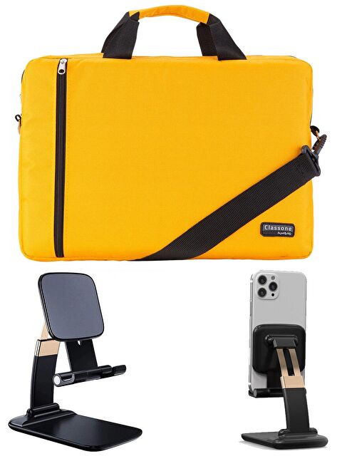 Classone 15.6 Su Geçirmez Kumaş Notebook Çantası+Masaüstü Telefon Tablet Tutucu - S000091930-20072