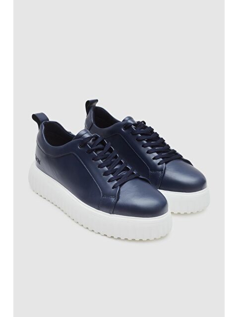 D'S damat Twn Lacivert Kalın Beyaz Tabanlı Bağcıklı Sneaker Ayakkabi - S000412651-21164