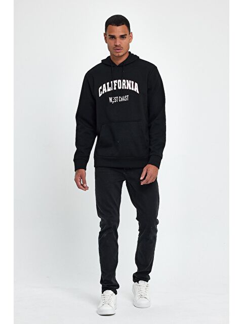 Süperlife Kapüşonlu Regular Fit İçi Polarlı 3 İplik California West Baskılı Erkek Hoodie spr24sw08 - S000071928-19351