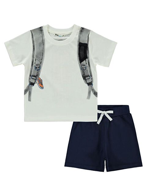 Civil Boys Çanta Baskılı 2-5 Yaş Takım - Ekru 3-4 Yaş - S000359405-19965