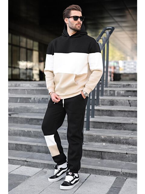 Madmext Siyah Kapüşonlu Erkek Eşofman Takımı 5926 - S000058375-19351