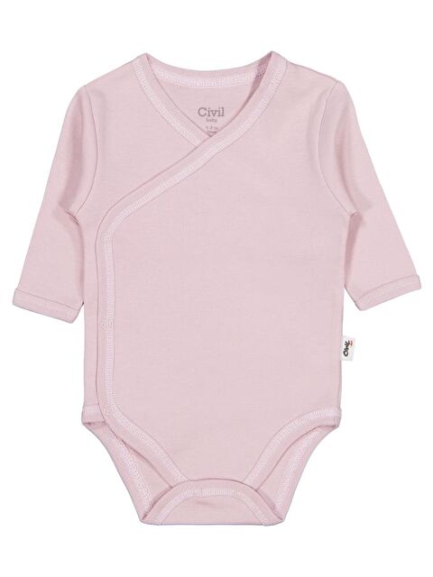 Civil Baby Renkli Kumaş 1-6 Ay Unisex Zıbın Badi - Pembe 3-6 Ay - S000201989-20024