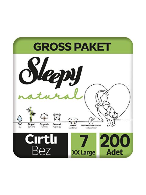 Sleepy Natural Gross Paket Bebek Bezi 7 Numara Xxlarge 200 Adet - S000419309-10231