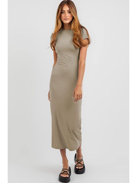 Madmext Siyah Basic Yarım Balıkçı Uzun Elbise Mg1712 - S000030045-19928